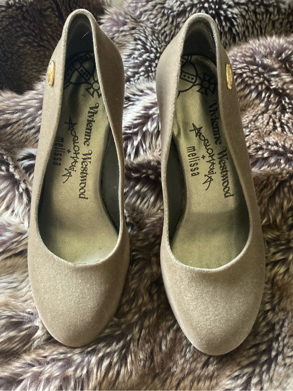 Vivienne Westwood Anglomania x Melissa Grey Suede Skyscraper Heels